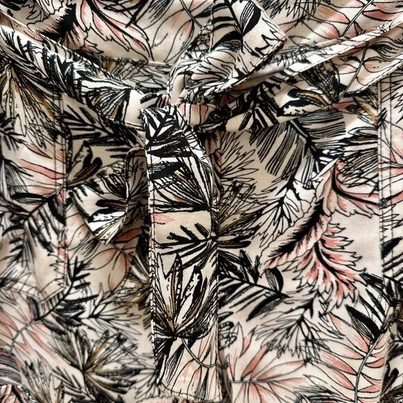 New Sound Style Rayon Shorts Women's Size M Tropical Print Belted Easy Fit Boho - Picture 2 of 11